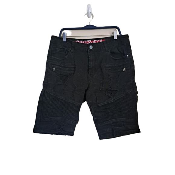 Other - Smugglers Moon Mens Black Distressed Denim Shorts